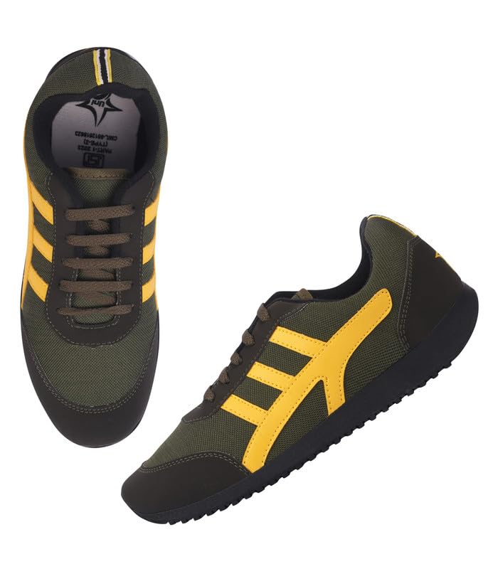 Image of Unistar Sports Shoes for Men | Non-Slippery Black & Red Shoes | Comfortable & Water Resistant | Outdoor, Casual, Jungle, Sports, Running, Hiking, Trekking | Size - 6