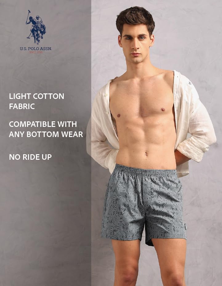 Image of U.S. Polo ASSN. Men's OEX12 Cotton Printed Inner Boxers - Pack of 1