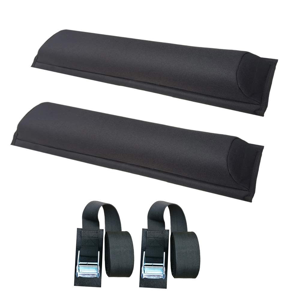 Photo 1 of Alfa Gear Soft Roof Rack Pads with 2 pcs 1.5" 15ft Long tie Down Straps for Kayak/Canoe/Surfboard/Paddle Board/SUP/Snow Board and Water Sports 20" Long Narrow Version Narrow 20" Long kit 2