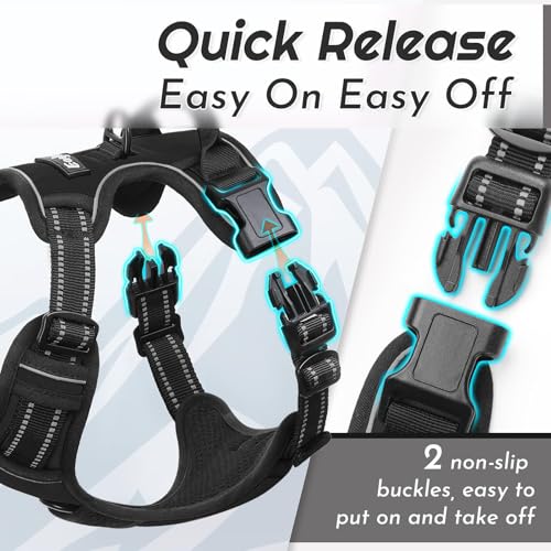 Image of Eagloo Dog Harness for Medium Sized Dogs, No Pull Vest with 2 Leash Clips