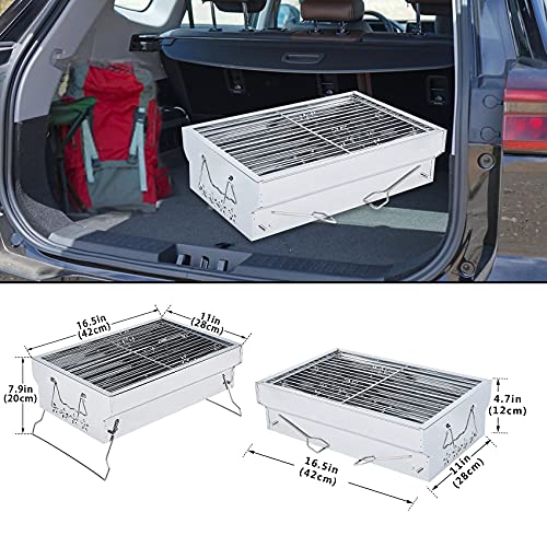 Samdray Charcoal Grill Kabob Grill Portable Grill Small BBQ Grill Folding Skewer Grill Hibachi Grill for Camping, Cooking and Backyard Barbecue Samdray Charcoal Grill Kabob Grill Portable Grill Small BBQ Grill Folding Skewer Grill Hibachi Grill for Camping, Cooking and Backyard Barbecue