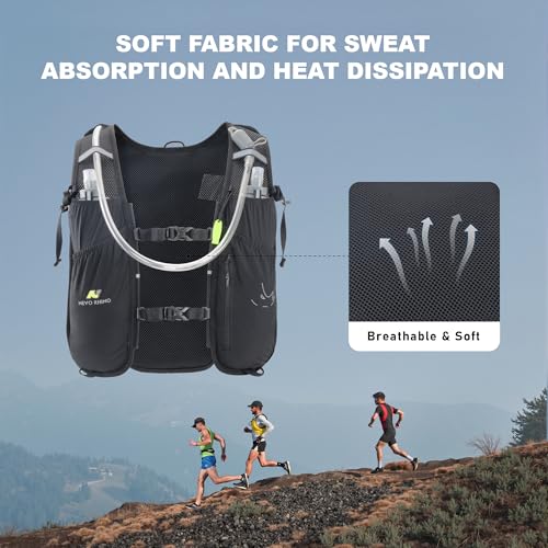 Image of N NEVO RHINO 5.5L Running Vest for Women Men, Lightweight Hydration Vest with 1.5L Water Bladder, Breathable Water Backpack for Hiking Marathon Running