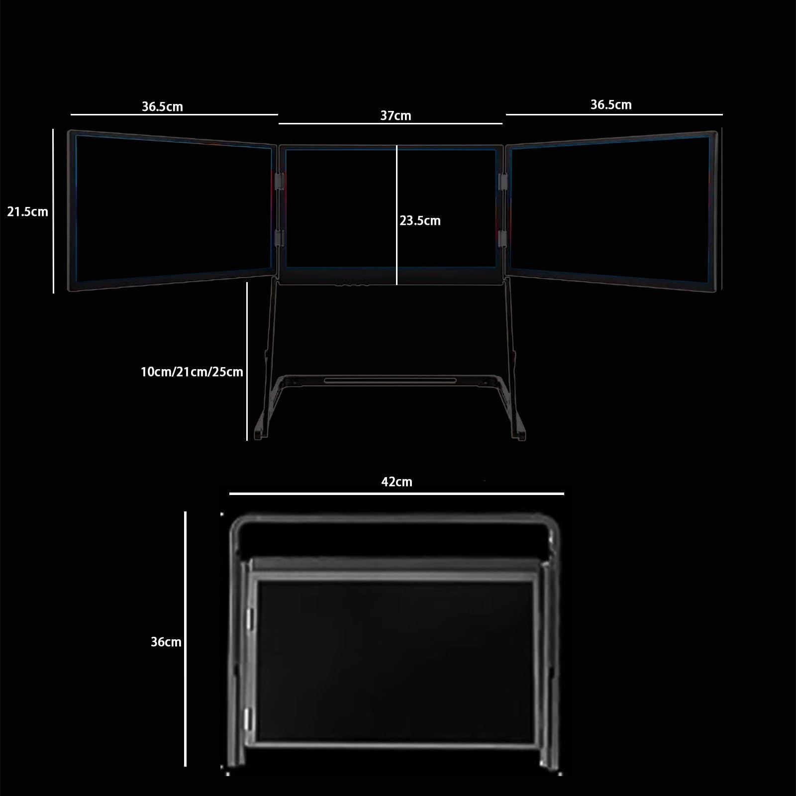 Triplo Schermo PC Portatile, Doppio Monitor, Aura Display, Schermo Portatile 15,6 Pollici, produttività Aumentata per programmatori e Designer
