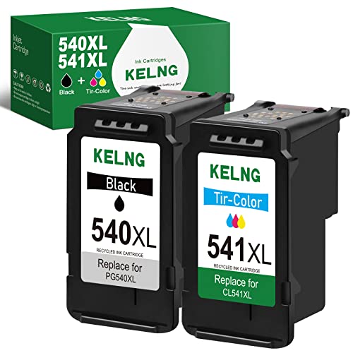 KELNG Wiederaufbereitet 540XL 541XL Patronen Kompatibe für Canon PG-540XL CL-541XL Druckerpatronen für Pixma MG3650 TS5150 MG3600 MG4250 MX475 MX375 MX535 MG3150 MG3500 MG3550 (1 Schwarz, 1 Farbe) Cover