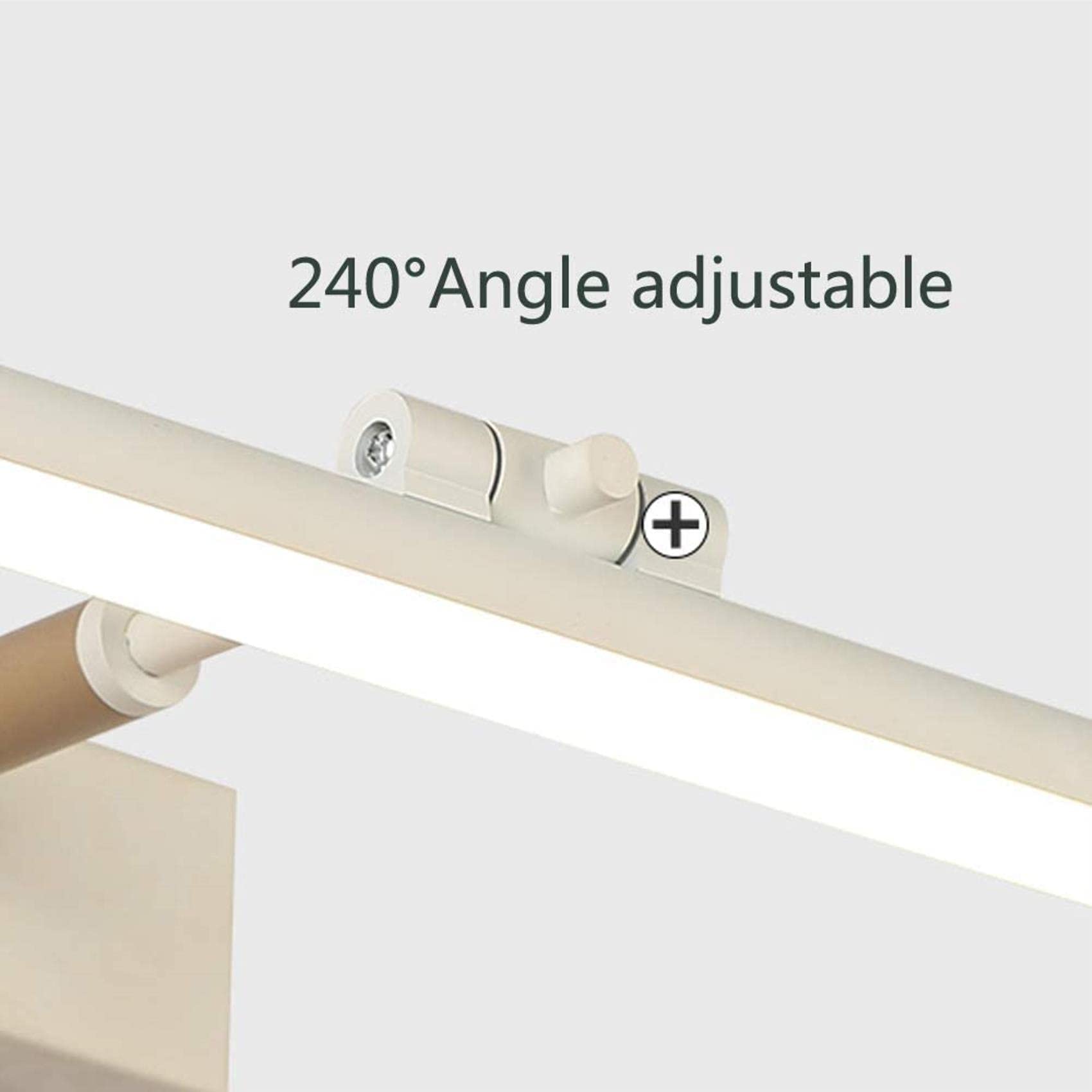 Lampade da Tavolo, Specchio con Luce Frontale a Led, Lampada da Parete con Angolazione Regolabile, Illuminazione per Bagno e Trucco, Luce Calda Bianca, 64 cm