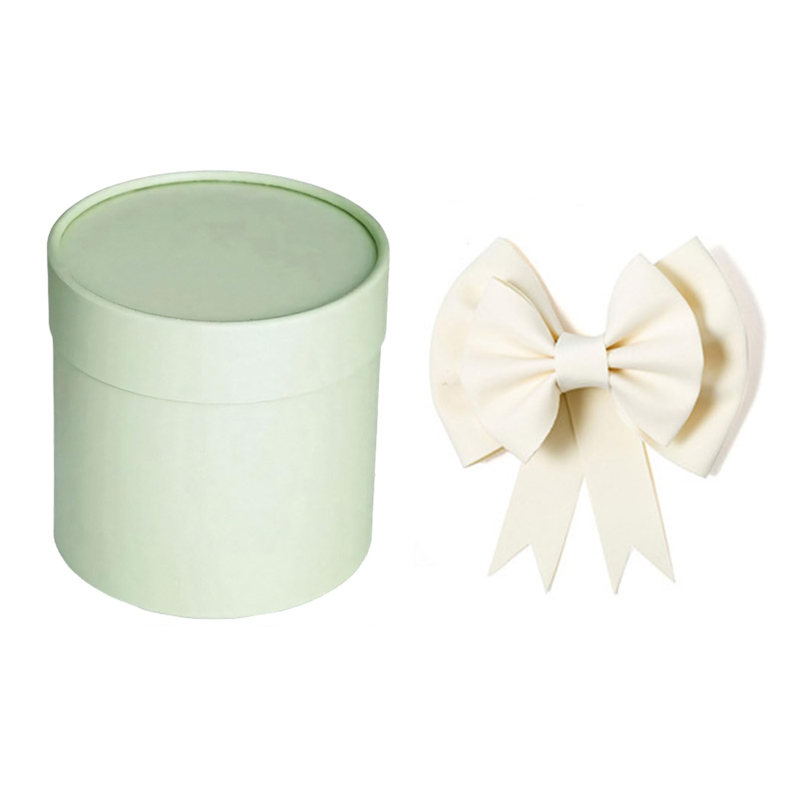 LUCKGONI Pack Of 1 Handmade Flowers Arrangement Bucket with Random Bows Small Round Paper Bucket for Homes Decors & Party Kind
