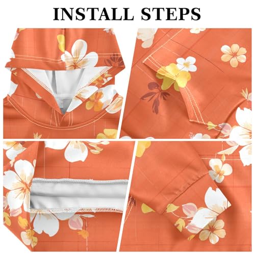 Orange Gingham Unisex Kids Sweatshirt Casual Athletic Hoodie with Kangaroo Pocket3