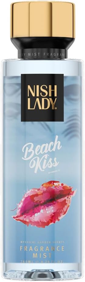 nishlady Body Spray, Body Mist for Women, Beach Kiss Fragrance, 260 ml | Long Lasting Scent | Moisturizing Body Spray Womens
