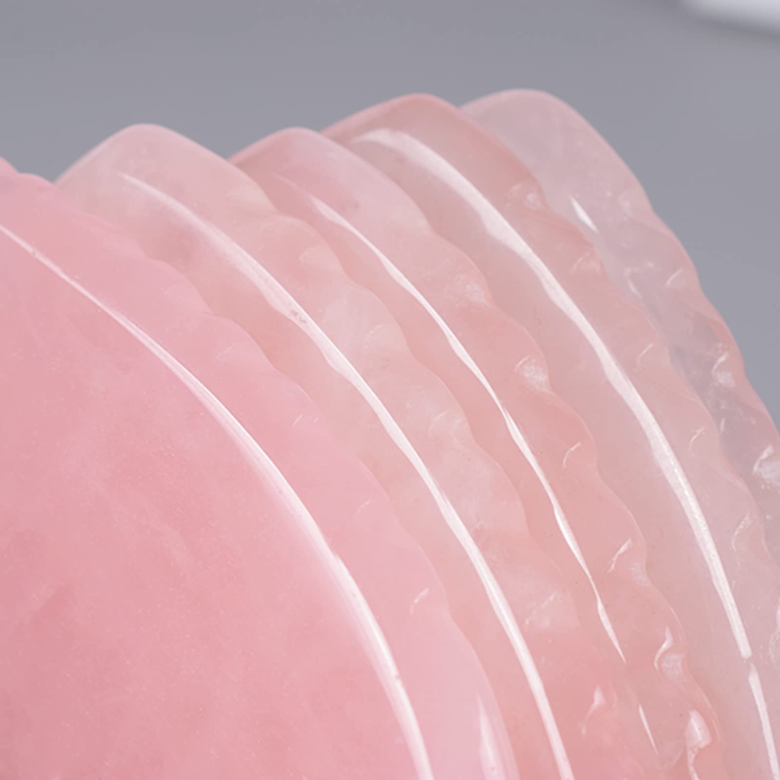 Cuarzo Rosa Natural Amor-Corazón Masaje Diente de Sierra Gua Sha Herramienta Raspado Cuello Cuidado de la Cara Cristal Piedra Salud Masajeador Corporal, 1 Piezas Inicio Colecciones