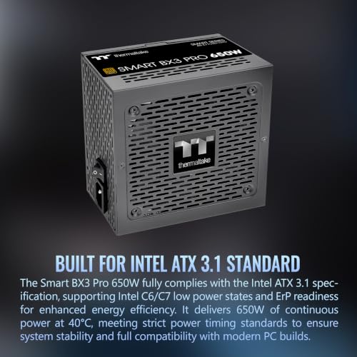 Image of Thermaltake Smart BX3 Pro 650W; ATX 3.1; Native PCIe 5.1 12V-2X6; Non-Modular; Etched Flat Cables; Dual-Color H++ Connectors; 105C Main Capacitor; 80 Plus Bronze Certified; Black; PS-SPD-0650NNFABU-7