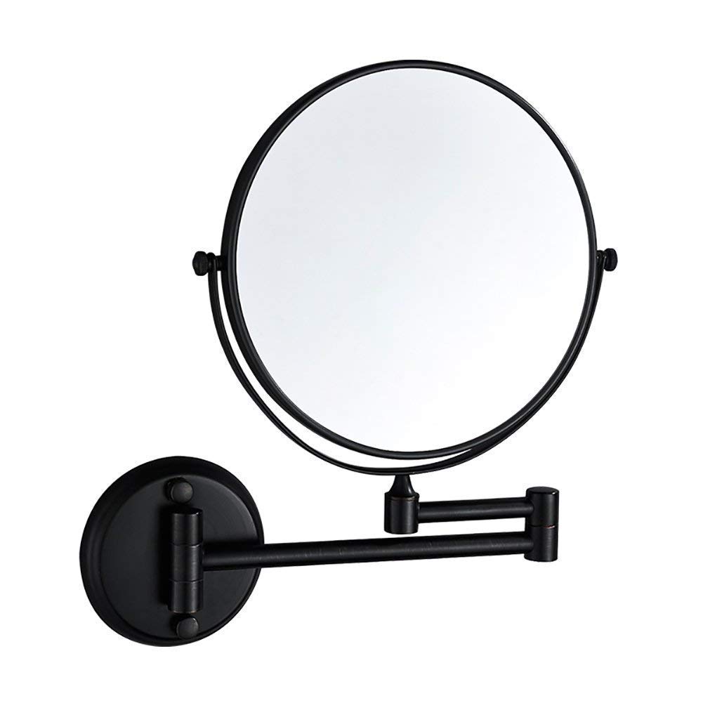 Specchio da Barba a Parete da 8 Pollici Ingrandimento 3X Specchio for Trucco da Bagno Estensibile Cosmetico Doppio Lato Pieghevole (Color : Noir)