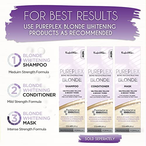 PurePlex Blonde Bond Reconstructing Shampoo. Professional Toning Formula Nourishes & Rebuilds hair from within, Protects & Restores, 200ml. By Knight & Wilson - Image 6