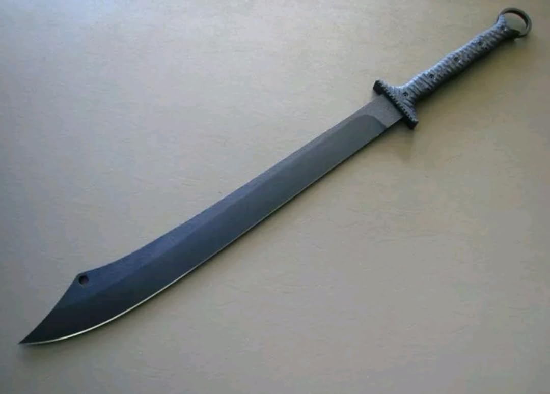 34 Inch Long Full Tang Combat Machete with Leather Sheath, Micarta Grip by Empire Industry