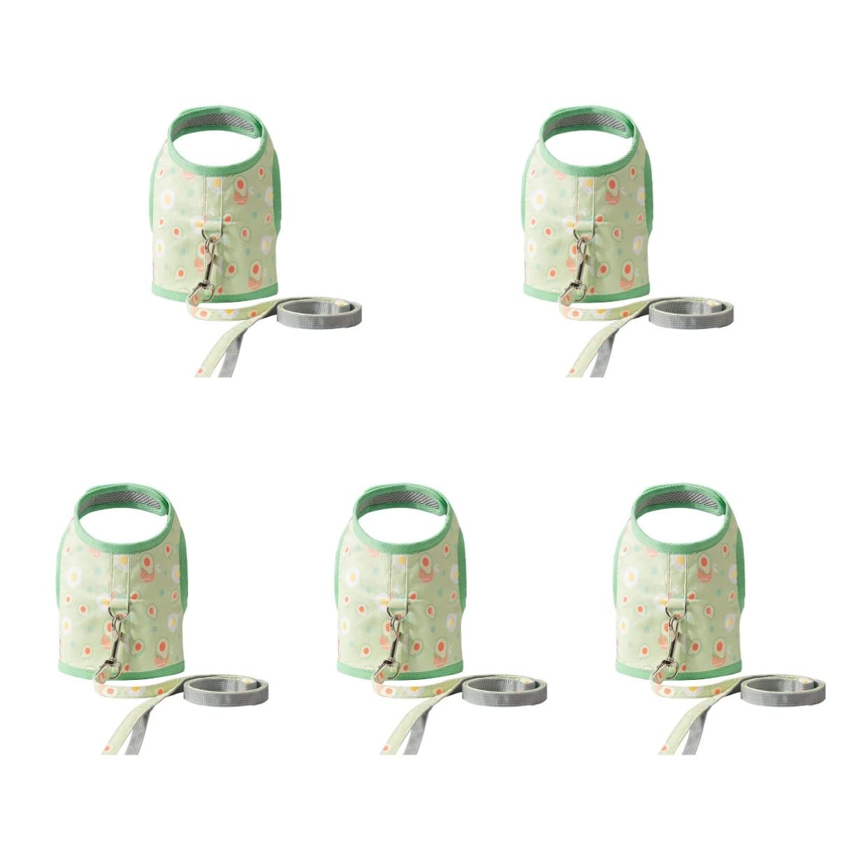 5 Ensembles Laisse De Chat Harnais pour Chien De Promenade Veste De Harnais De Chat De Jogging pour Animaux De Compagnie pour Chien en Maille Ruban Ajustable Fruit