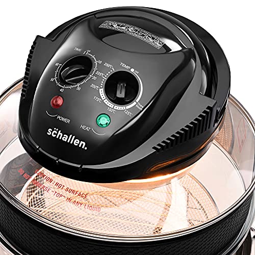 Schallen-17L-2-in-1-Deluxe-Black-Glass-Air-Fryer-Deep-Fat-Free-Frying-Healthy-Halogen-Cooker-Accessories-Included