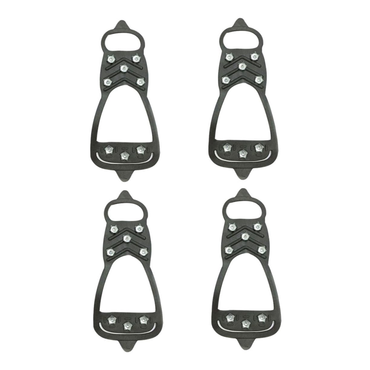 BESPORTBLE 4pcs Anti-Slip Eight-Tooth Crampons Snow Shoe Claw Crampons Ice Cleats Traction Climbing Snow Mountain Crampons Outdoor Winter Anti-Slip Crampons Hiking Mountaineering Black Rubber