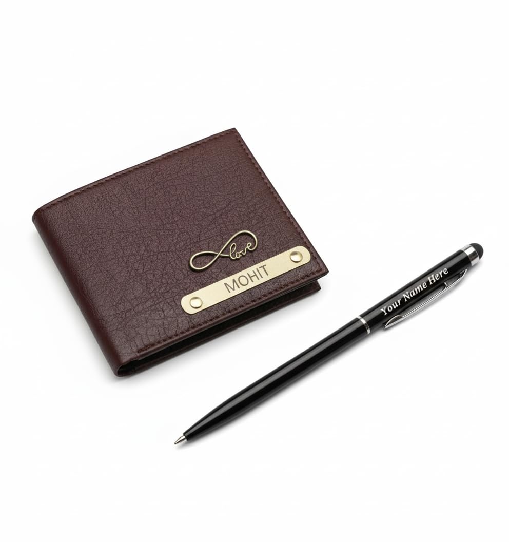 the unique gift studio Vegan Leather Men's Wallet | Personalised Wallet for Men | Customized Wallets for Man | Purse for Men | Gift for Man with Pen WPX03-picture-27