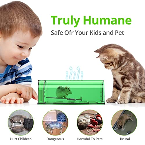 Mouse Traps, Humane Mouse Trap, Easy To Set, Mouse Catcher Quick Effective Reusable And Safe For Families -2 Pack #TOP3