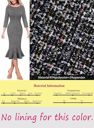 Image of VFSHOW Womens Vintage Elegant Cocktail Party Bodycon Pencil Mermaid Midi Mid-Calf Dress