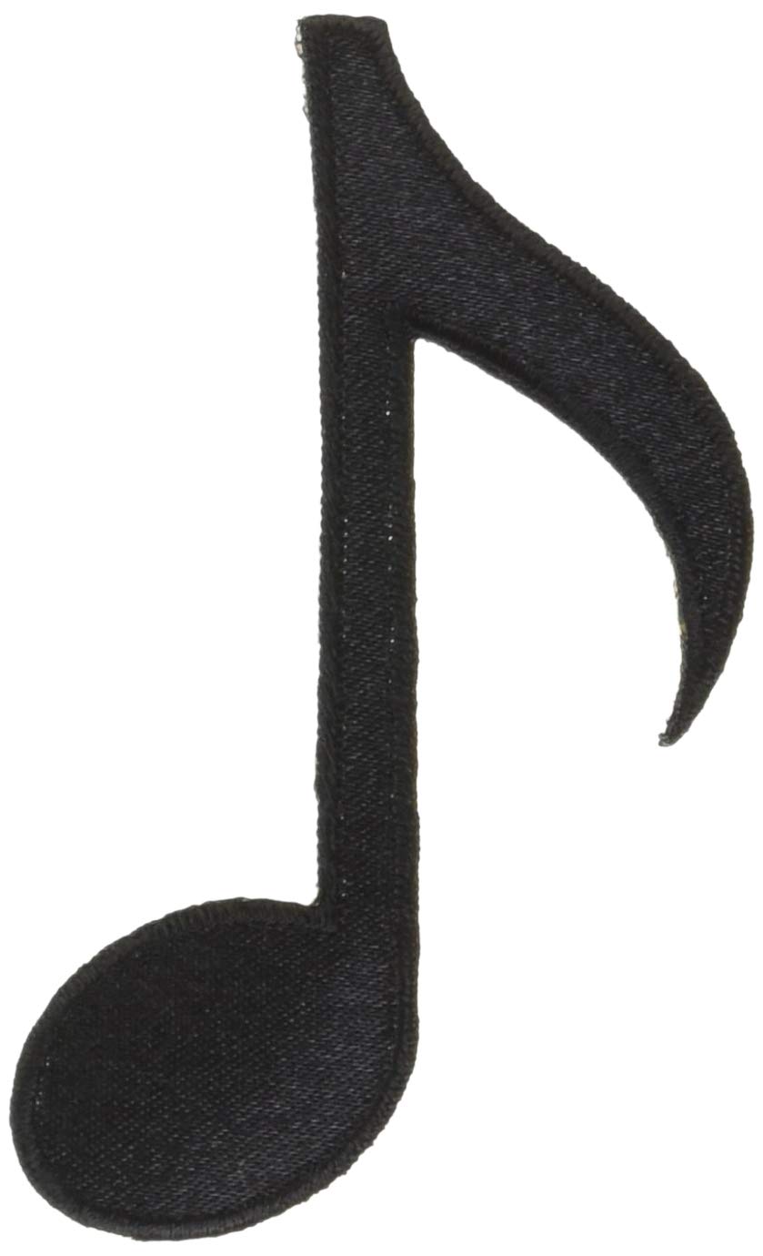 WrightsIron-On Appliques- Musical Note (3inX2in, Black)