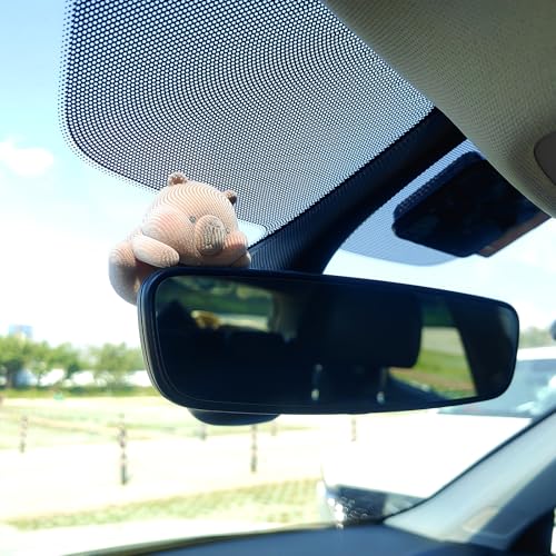 Image of Cute Furry Animal Rear View Mirror Accessories, Car Dashboard Decoration | Soft Texture, Car Interior Accessories, Ornament for Car Screen, Rearview Mirror or Computer Monitor