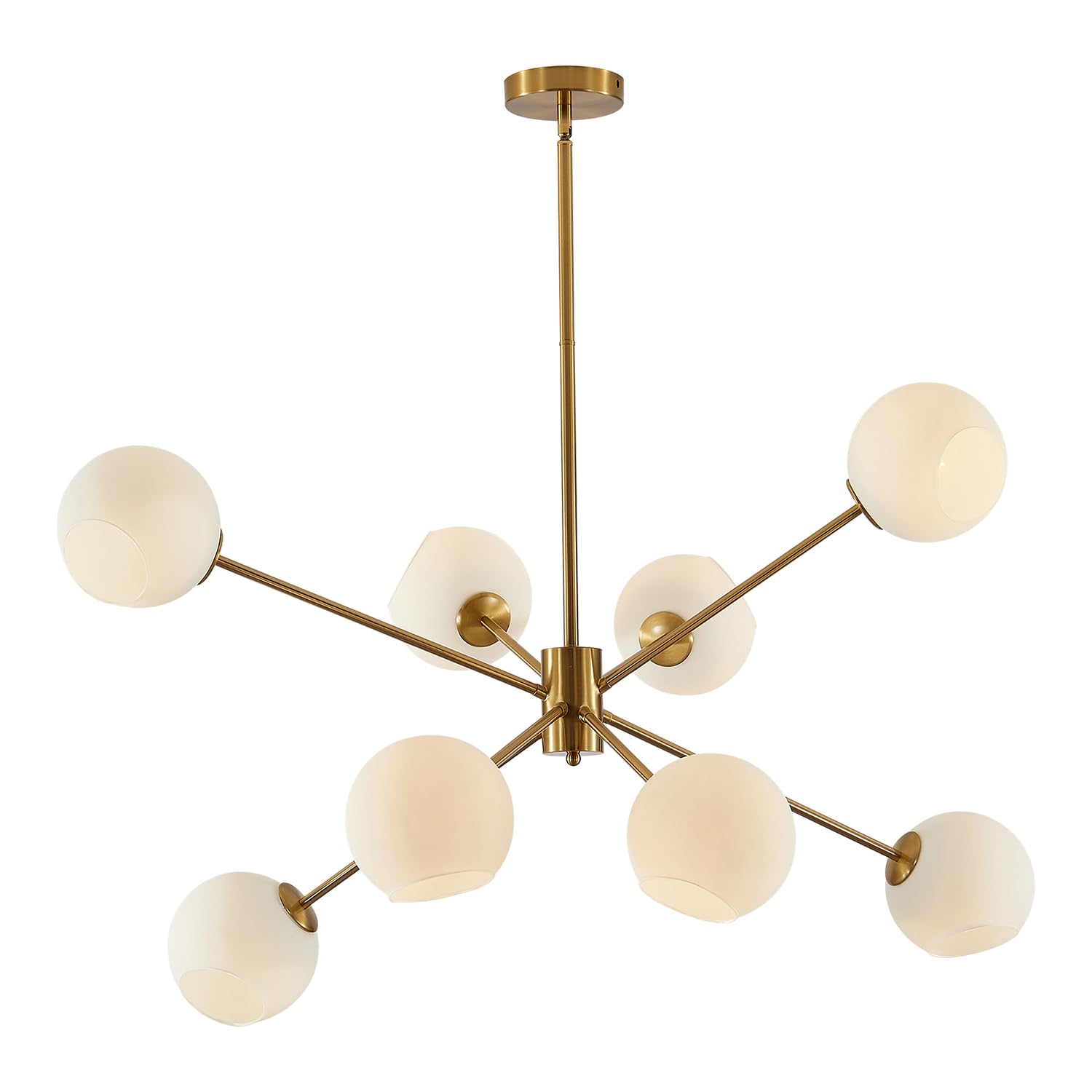 Snapklik.com : 8 Lights Gold Globe Sputnik Chandelier Vintage Milk ...