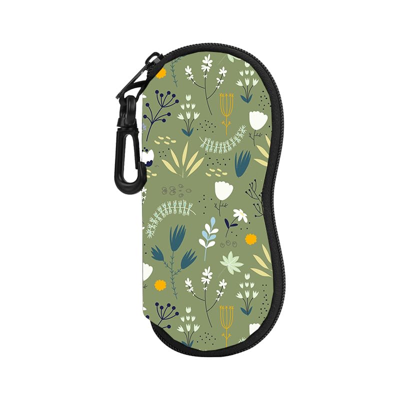 Image of Sunglasses Soft Case, Cute Ultra Light Portable Neoprene Zipper Eyeglass Glasses Case with Belt Clip for Men Women