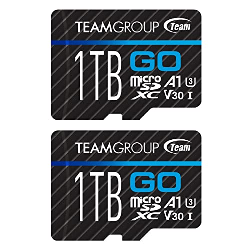 TEAMGROUP-GO-Card-1TB-x-2-Pack-Micro-SDXC-UHS-I-U3-V30-4K-RW-up-to-10090-MBs-for-GoPro-Action-Cameras-High-Speed-Flash-Memory-Card-for-Outdoor-Sports-4K-Shooting-Nintendo-Switch-TGUSDX1TU364