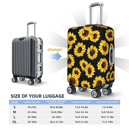 Travel Luggage Cover Lovely Sunflower Luggage Suitcase Protector Baggage Fit X-Large4