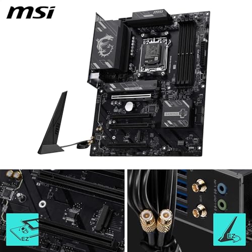 Image of MSI B850 Gaming PRO WIFI6E Motherboard, ATX - Supports AMD Ryzen 9000 /8000 / 7000 Processors, AM5 - DDR5 Memory Boost 8200+ MT /s (OC), PCIe 4.0 x16, M.2 Gen5, Wi-Fi 6E, 2.5G LAN