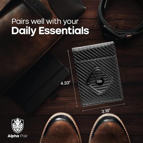 ALPHA PAIR Men's Wallet for Tile Mate (2022) – Bifold Tile Wallet for Men – RFID Blocking with Holder for Tile Tag - Wallet for Tile Tracker with 11 Credit Card Slots - Leather Tile Slim Wallet4