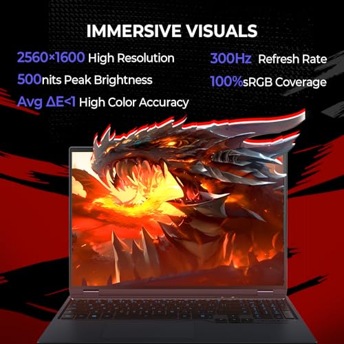 Image of Dragon 16 Pro Gaming Laptop, 16 inch QHD 300Hz, NVIDIA GeForce RTX 5070 Ti 12G, AMD Ryzen 9 8945HX, 32GB DDR5 RAM, 1TB SSD, Windows 11 Home Dark Gray