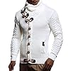 Leif-Nelson-Hombres-Chaqueta-de-Punto-con-Cuello-Chal-LN-4195