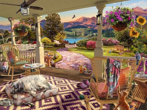 Puzzle Ravensburger Cozy Front Porch 750 piezas gran formato | Calidad Premium | Tecnología Softclick única para una experiencia enriquecedora miniatura 2