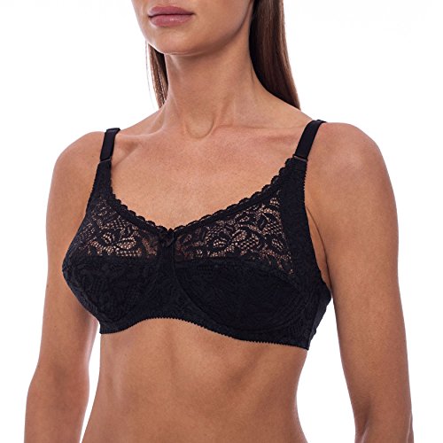 frugue Women's Wireless Minimizer Plus Size Unlined Full Coverage Bra Black US 46 DDD