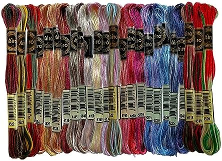 Magical Variegated Cross Stitch Thread – Color-Changing Embroidery Floss, 8.7 Yards, Burnt Orange (12 Skeins)