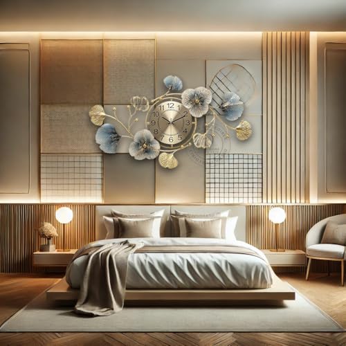Image of Metal Analog Wall Clock Big Antique Decorative Home Interior Stylish Watch & Silent Machine Gold for Bedroom /Living Room /Dining /Office /Farm /Hotels /House /Hall Items 70CM