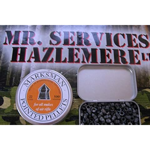 SURVIVAL 3 x TINS OF 250 x MARKSMAN POINTED .22 - 5.5mm AIR GUN PELLETS 750 PELLETS TOTAL Cover