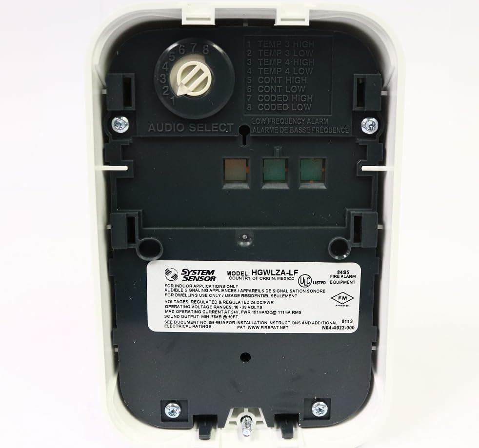 Ssytem Sensor - HGWLZA-LF -Alarm, Horn / Sounder, compact, low frequency HUSH, White