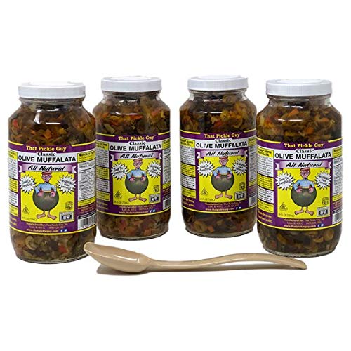 That Pickle GuyClassic Olive Muffalata (4 x 24 oz jars) bundle with a serving spoon