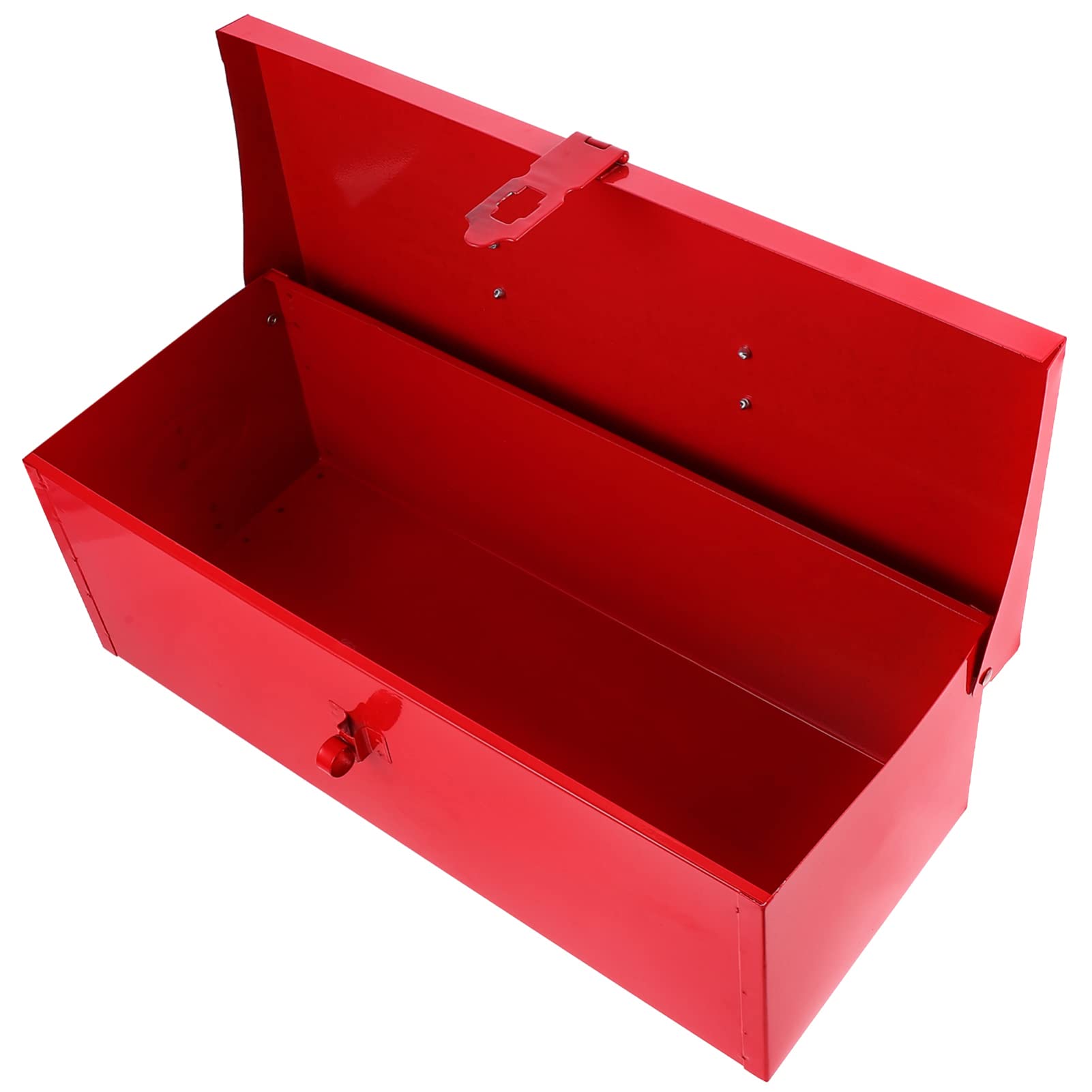 Yardwe Boîte À Outils en Métal Rouge 15.4 Pouces Boîte De Rangement Portable avec Verrou Sécurisé pour Bricolage Et Usage Domestique