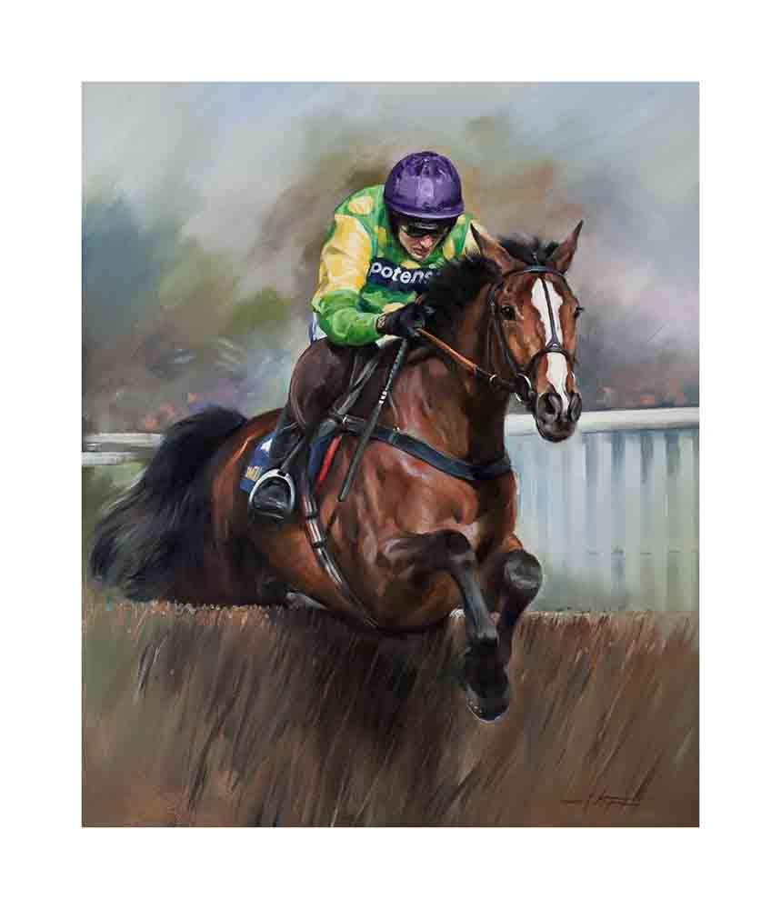 Kauto Star and Ruby Walsh – by Jacqueline Stanhope. A signed and numbered limited edition print on 385gsm fine art canvas.