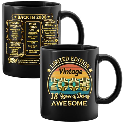 Taza de porcelana QUPT 11 oz con diseño nostálgico miniatura 1