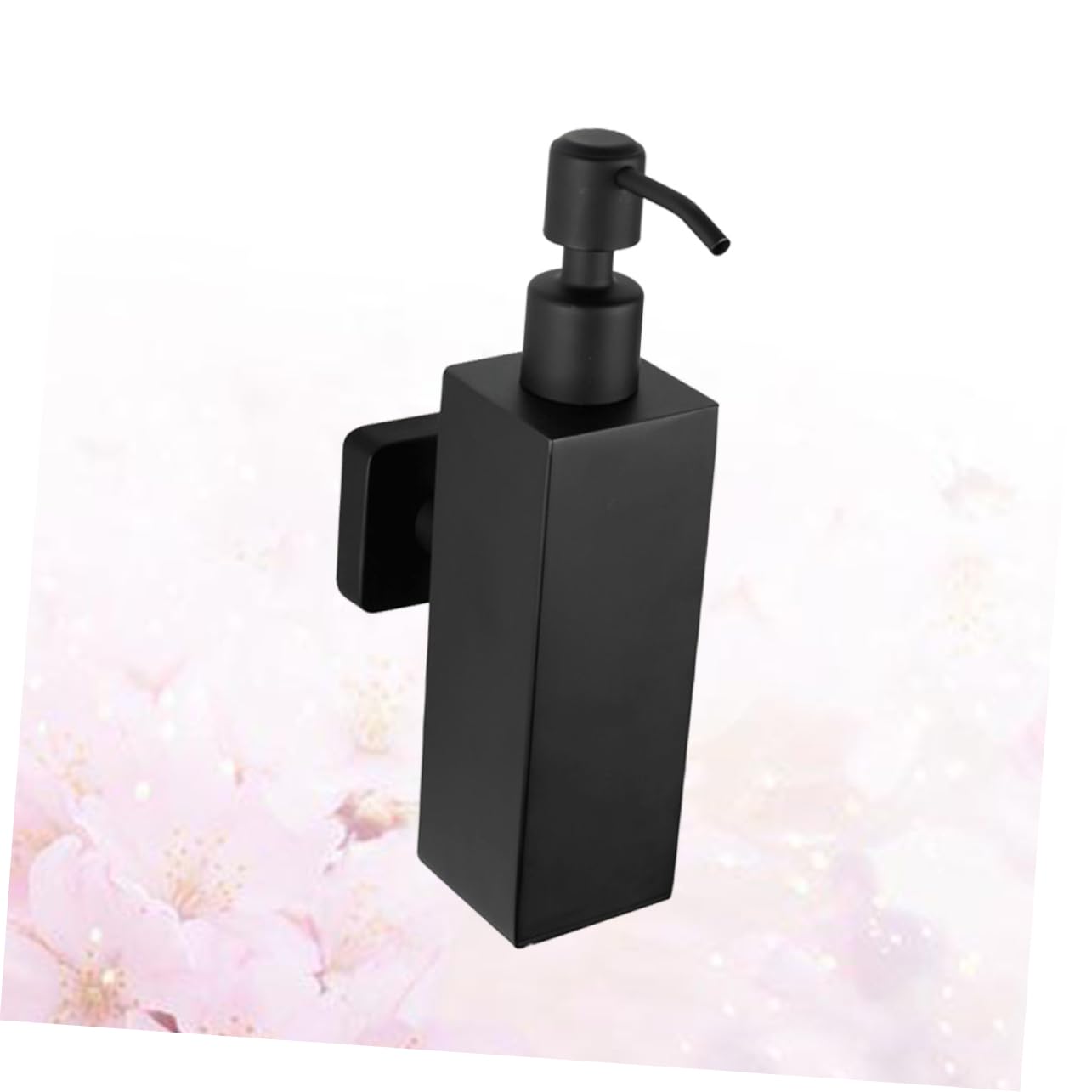 Dispenser Sapone da Parete Acciaio Inox 304 200ml Nero | Pompa Manuale, Ricaricabile, Forma Quadrata, per Sapone Liquido e Lozione, Installazione a Muro