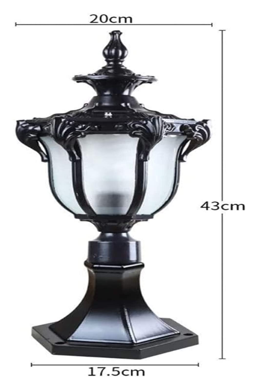 Cortile Luce Illuminazione da Giardino Classica, Lampada a Colonna Impermeabile per Esterni retrò Recinzione Antica Lanterna a Pilastro Villa Luce Postale Tradizionale Luce Decorativa per Molo Patio