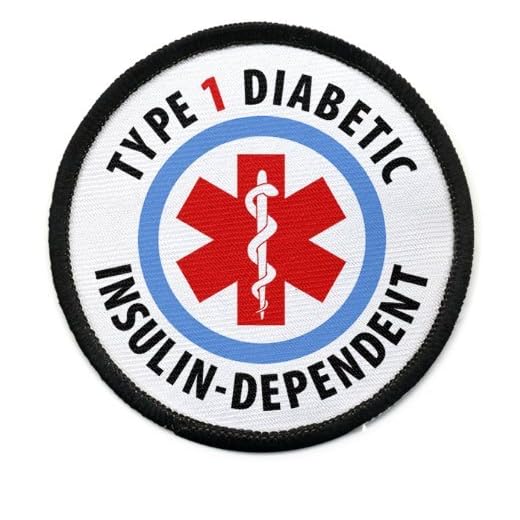 Creative Clam Type 1 Diabetic Insulin Dependent Medical Alert 2.5 Inch Black Rim Sew-on Patch