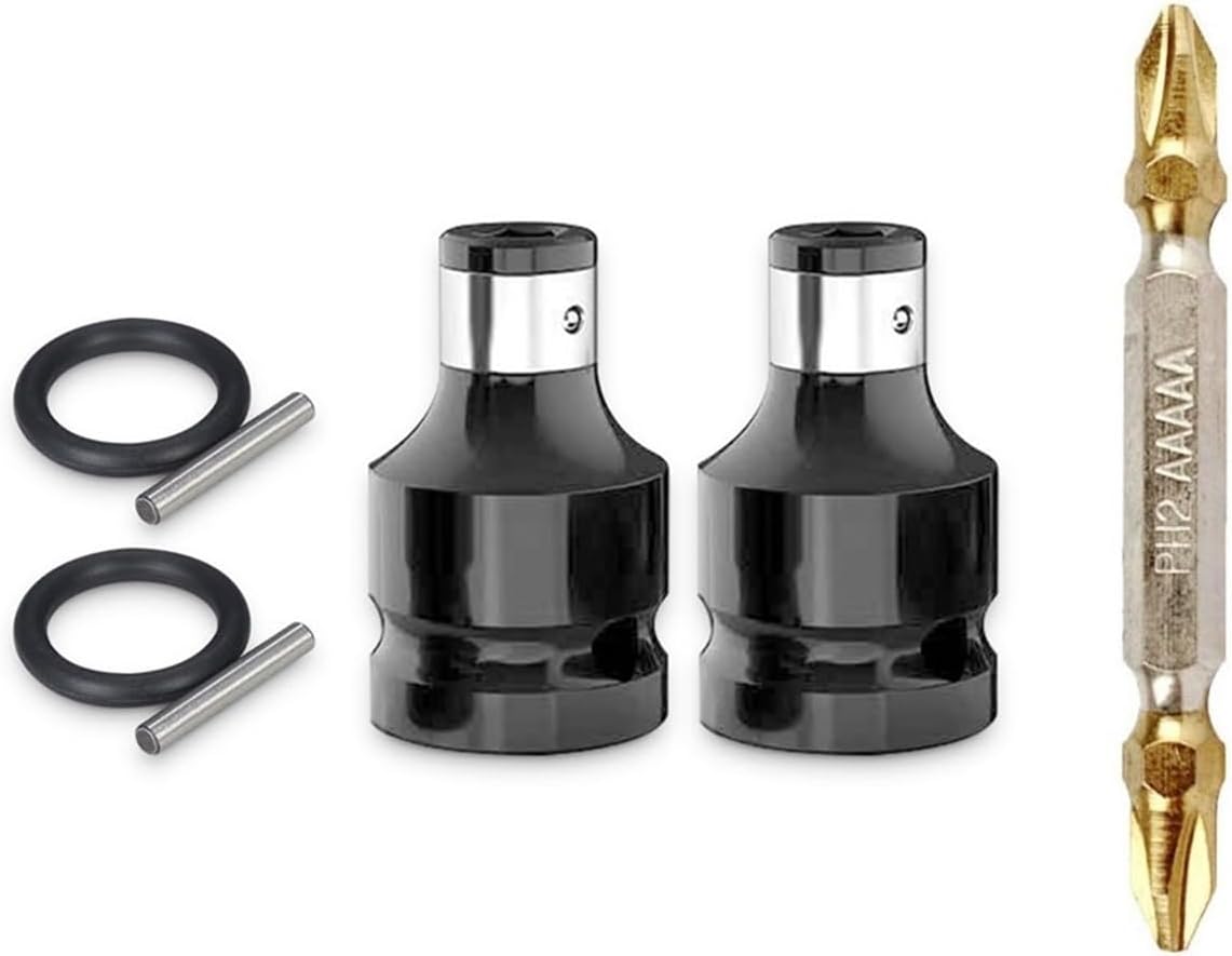 Hex Ratchet Socket Impact Wrench Socket 1/2 Inch Square to 1/4 Inch Adapter Spanner Drive Converter Quick Release Tool Socket Sockets(1 Pcs Upgraded Set)