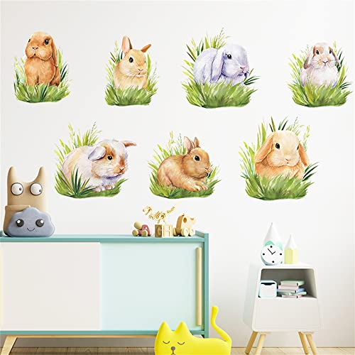 Rofarso Lifelike Cute Lovely Little Rabbit Bunny Animal Wall Stickers Removable Wall Decals Peel And Stick Wall Art Decorations Home Decor For Kid Nursery Baby Bedroom Living Room Playing Room #TOP2