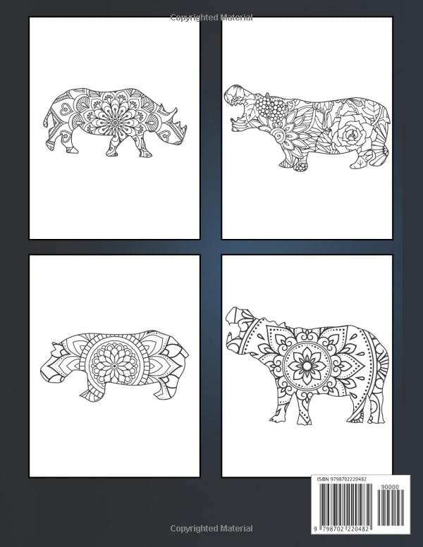 Hippopotamus Coloring Book: A Fun and Relaxing Hippo Coloring Book for Adults, Hippopotamus Gifts Women - Image 2