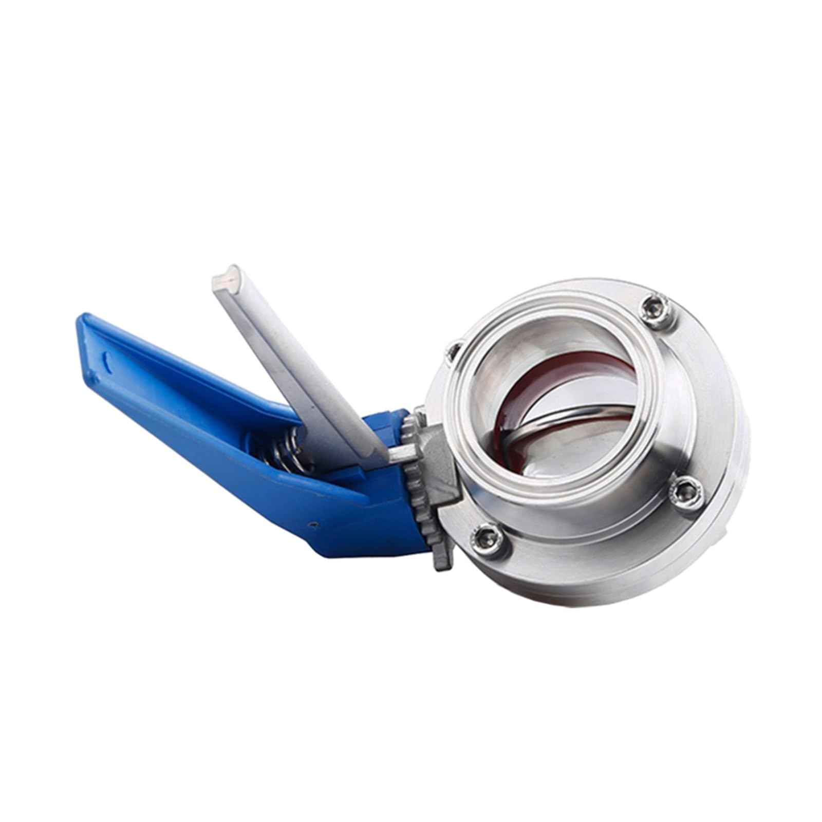 LEOTNNDQ 19/25/32/38/51/76mm Stainless Steel Duckbill Quick-Connect Butterfly Valve Sanitary Manual Clamp-Type Butterfly Valve(63mm x Ferrule 77.5)